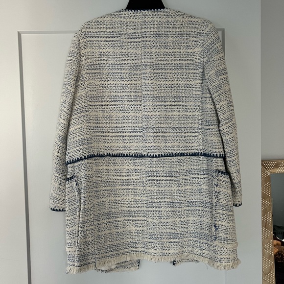 Zara Frayed Cotton Coat - Picture 7 of 8